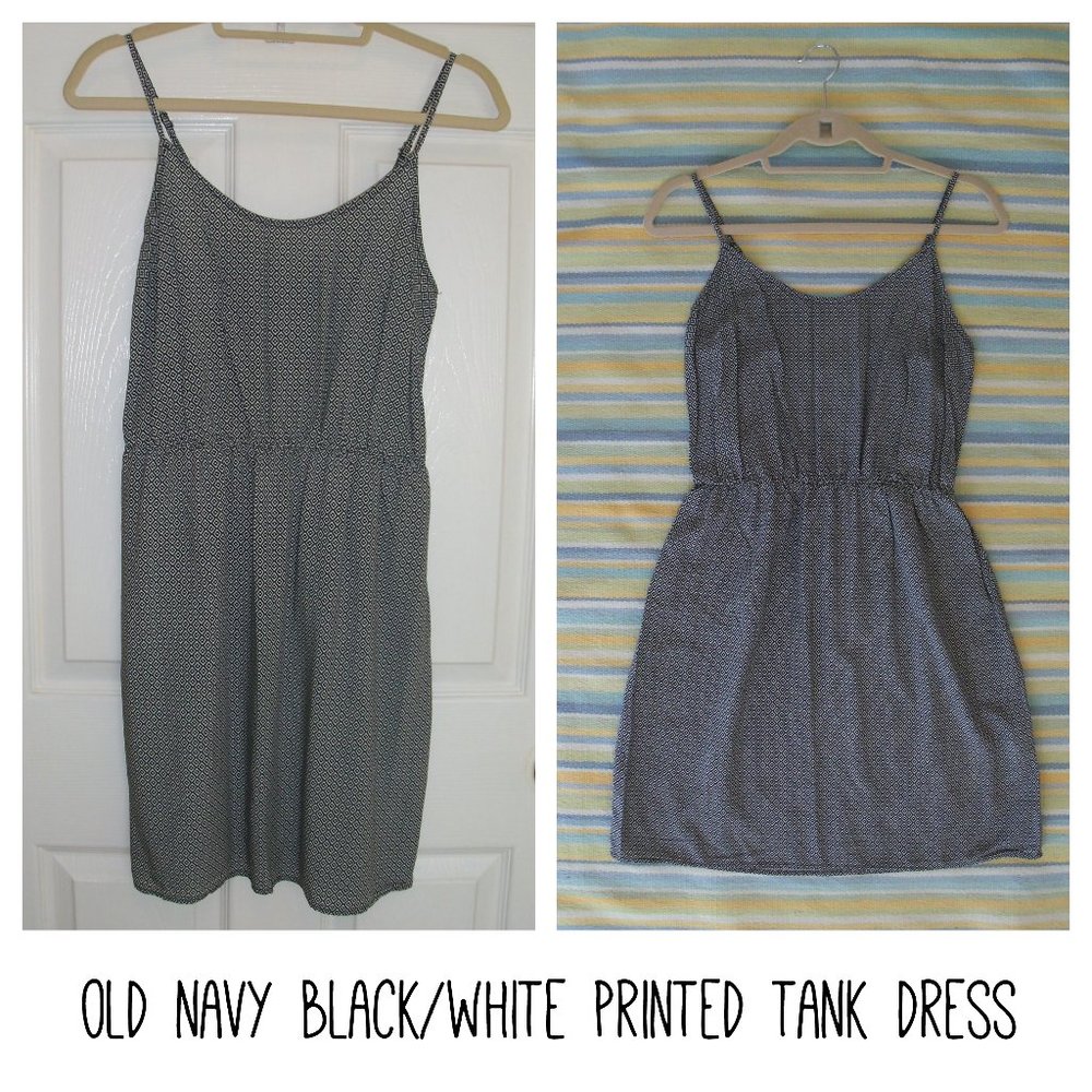 🛍️ BUNDLE ONLY* Old Navy Black/ White Print Tank Dress Small